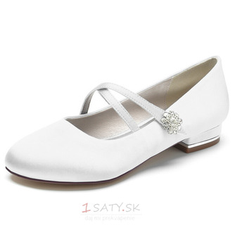 Svadobné balerínkové topánky s okrúhlou špičkou Elegantné spoločenské topánky na svadobnú párty Denné svadobné topánky - Strana 1