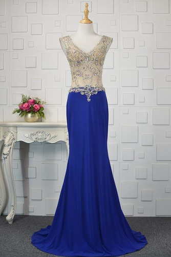 Dlhé V krku Morská panna Bez rukávov Šou Tenký Prírodné pása Prom Obleko - Strana 4