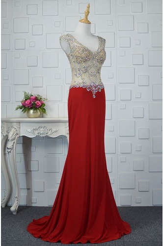 Dlhé V krku Morská panna Bez rukávov Šou Tenký Prírodné pása Prom Obleko - Strana 2