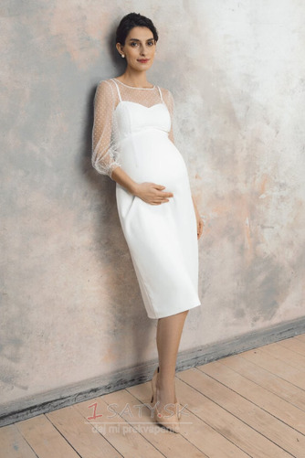 Ríša Prostý Vonkajší Čaj dĺžka Letné Tri štvrtiny rukávy Svadobné šaty - Strana 5