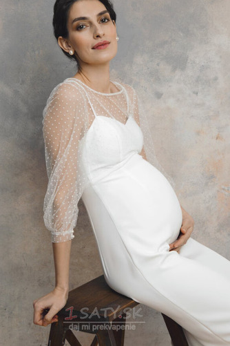 Ríša Prostý Vonkajší Čaj dĺžka Letné Tri štvrtiny rukávy Svadobné šaty - Strana 6