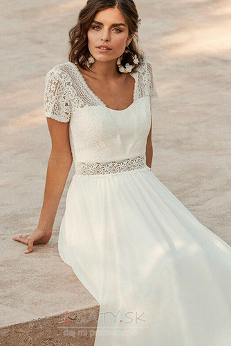 Krátke rukávy A Riadok Jeseň Prírodné pása Sexy Svadobné šaty - Strana 3