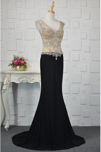 Dlhé V krku Morská panna Bez rukávov Šou Tenký Prírodné pása Prom Obleko - Strana 5