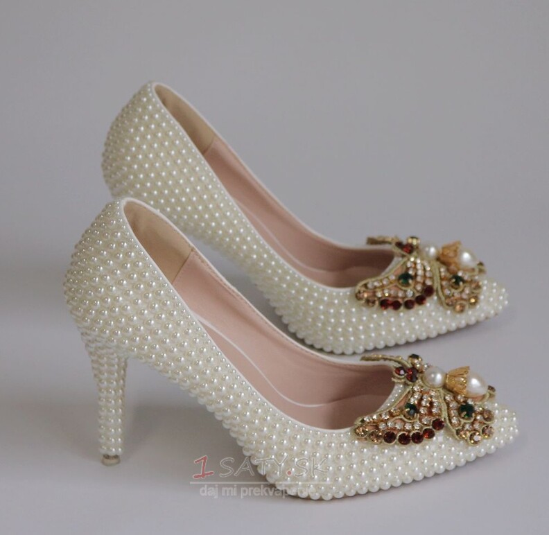 9CM perleťové vysoké podpätky ihlové topánky na spoločenské topánky