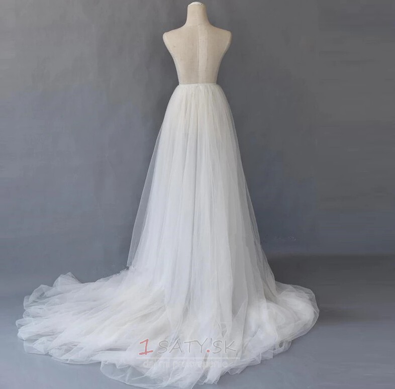 Biela odnímateľná sukňa Dlhá vlečka Odnímateľné prekrývacie sukne Prispôsobte si tylové sukne