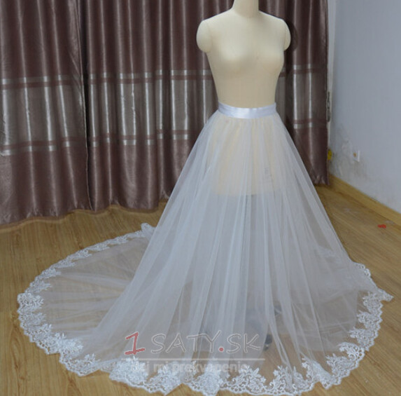 biela slonová kosť Odnímateľná svadobná sukňa Odnímateľná tylová sukňa s čipkou Svadobná tylová sukňa vlastná veľkosť