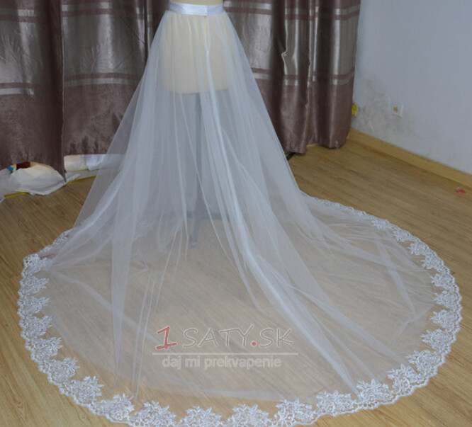 biela slonová kosť Odnímateľná svadobná sukňa Odnímateľná tylová sukňa s čipkou Svadobná tylová sukňa vlastná veľkosť