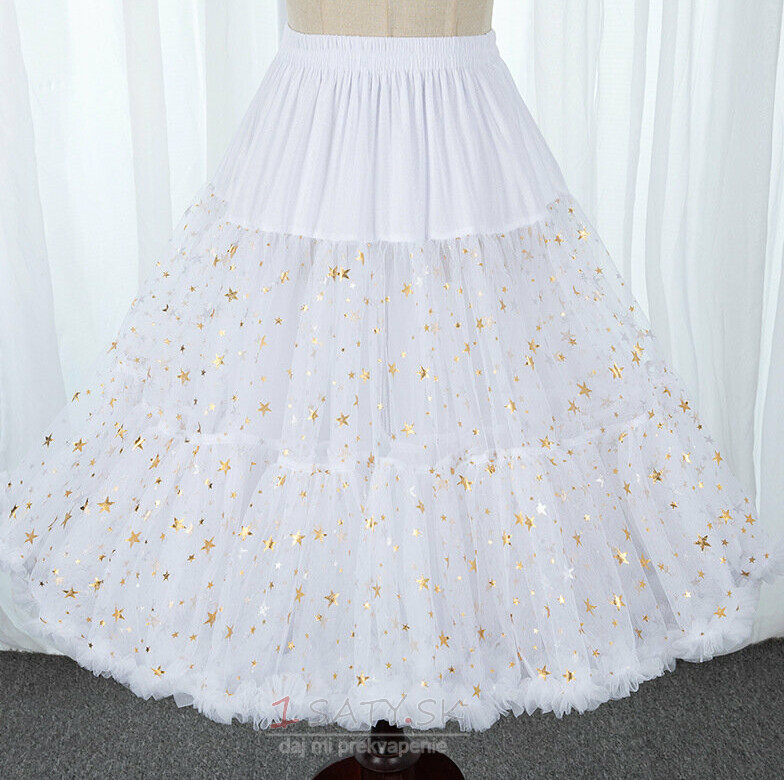 Biely čipkovaný tyl Spoločenské šaty Dlhá spodnička, lolitka cosplay spodničky krinolíny, sukňa Ballet Tutu, dievčenské spodničky, spodnička lolitka 60CM
