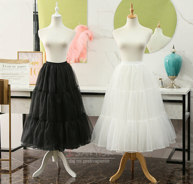 Čierna organzová spodnička, spodnička cosplay spoločenských šiat, spodnička Lolita, baletná tutu sukňa, dlhá spodnička, dĺžka 80 cm