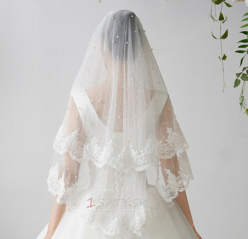 čipka orezaný Závoj perlový svadobný závoj doplnky k svadobným šatám