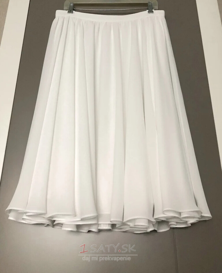 Dámska šifónová sukňa Svadobná sukňa Družička splývavá Svadobné Čajová dĺžka krátka svadobná sukňa 68CM