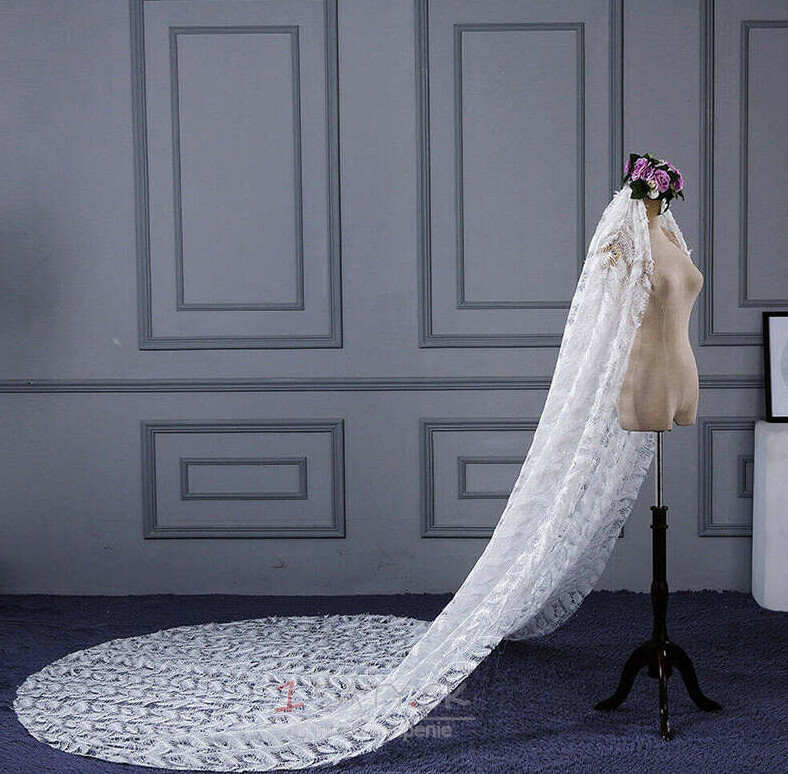 Ivory Bridal Veil 3m Feather Svadobné doplnky Závoj Fantastický svadobný závoj
