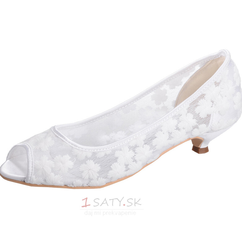 Jarná letná čipka topánky priedušné pohodlné svadobné dámske topánky
