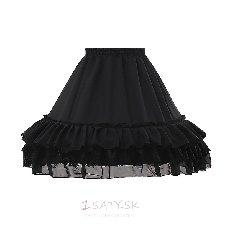 Juoda / balta Lolita Tiulo apatiniai sijonai, Cosplay apatiniai sijonai, Pūstas tiulio sijonas, Pūkuotas apatinis sijonas, Baleto Tutu sijonas. 45cm