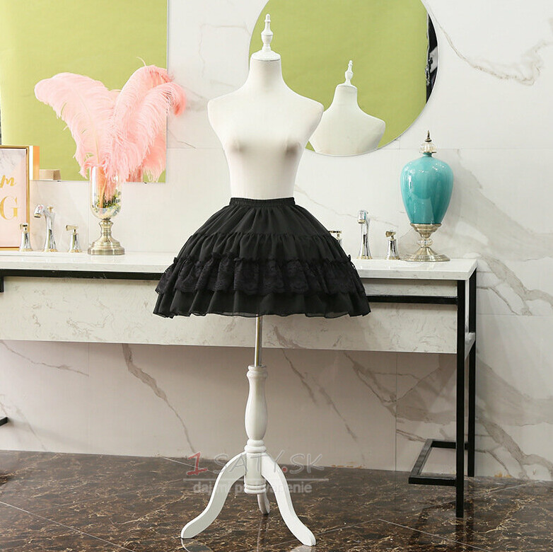 Lolita čipkovaná sukňa z rybej kosti, Cosplay spodnička, šifónová čipkovaná krinolína 47CM