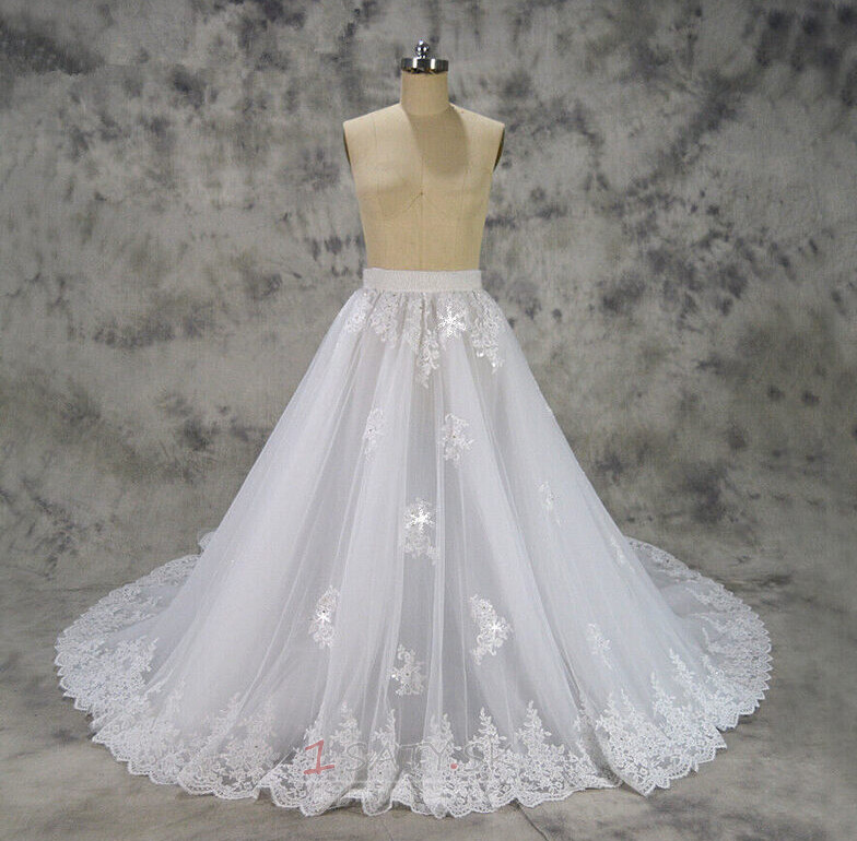 odnímateľná princezná veľká vlečka svadobné šaty čipková sukňa odnímateľná sukňa svadobné doplnky vlastná veľkosť