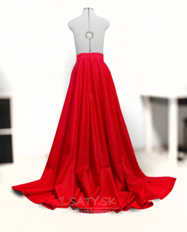 Odnímateľná sukňa kaplnka vlečka Odnímateľná sukňa Šatová sukňa Červená plesová sukňa