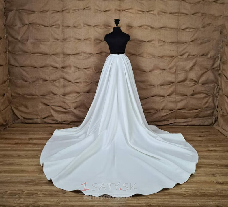 Odnímateľná svadobná saténová sukňa odnímateľná vlečková saténová sukňa