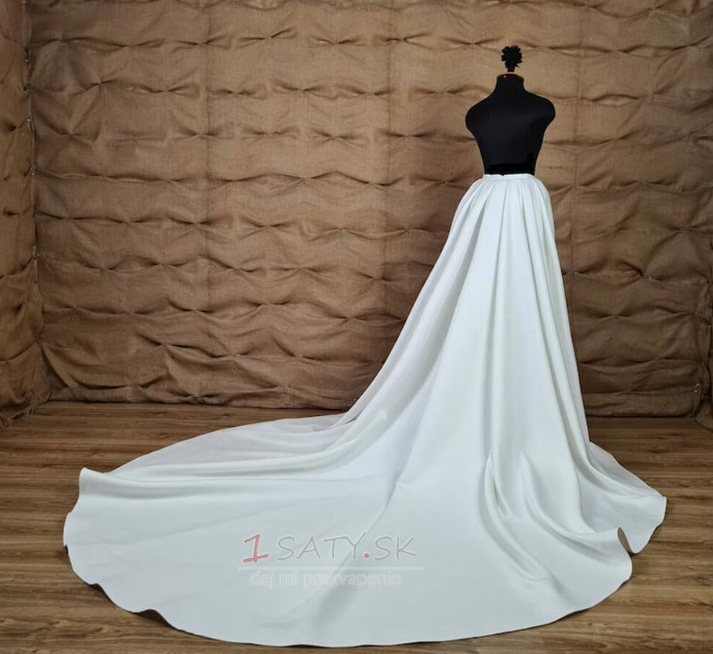 Odnímateľná svadobná saténová sukňa odnímateľná vlečková saténová sukňa
