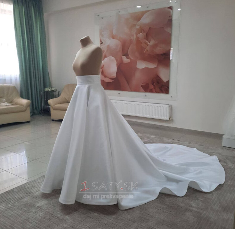 Odnímateľná svadobná sukňa oddeľuje Saténová svadobná sukňa Dlhá sukňa s vlečkou