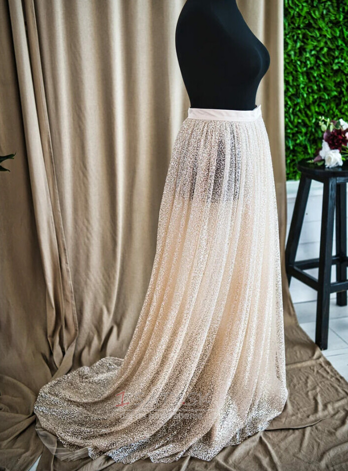 Odnímateľná svadobná sukňa Žiarivá sukňa Prekrývacia sukňa Svadobná vlečka Odnímateľná sukňa Tyl