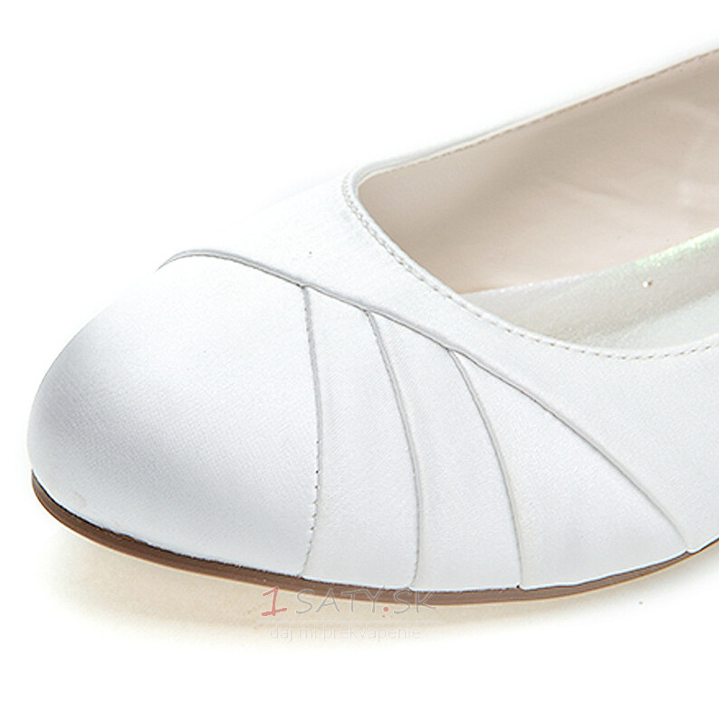 Ploché skladané saténové dámske topánky banket výročné svadobné topánky
