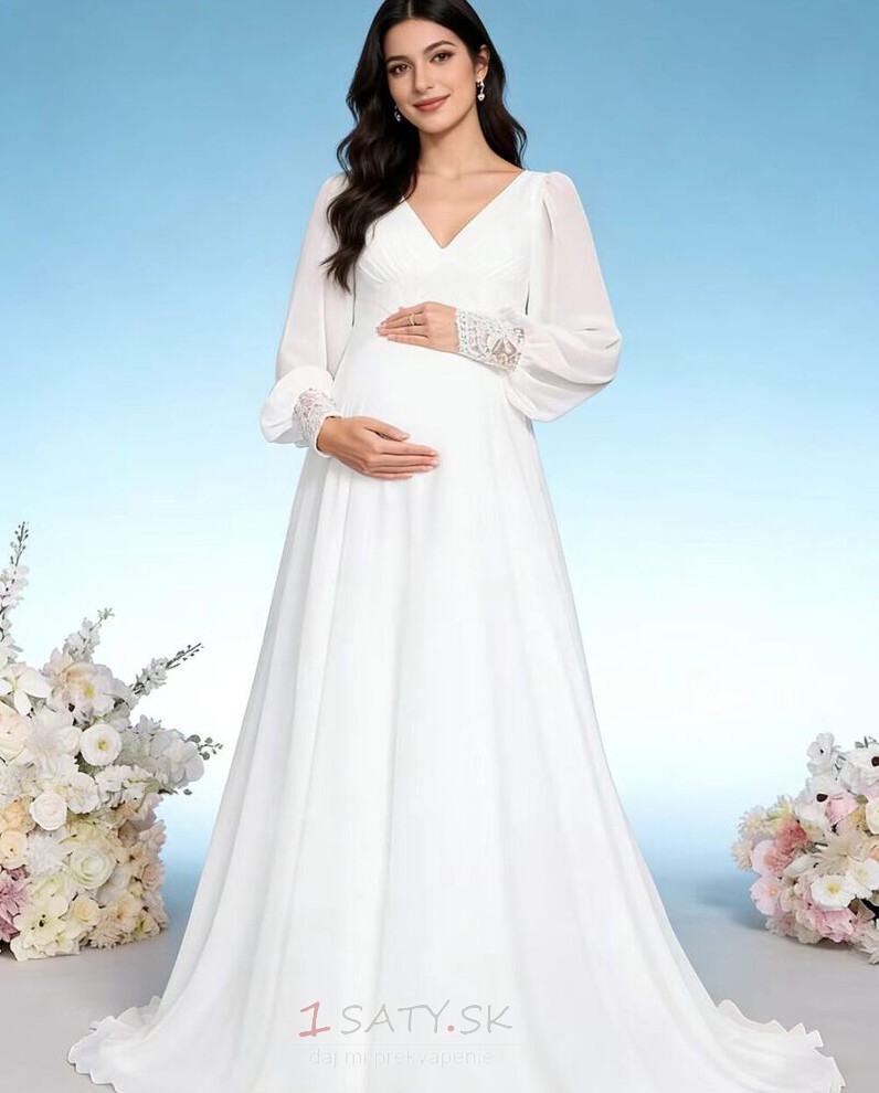 Ríša Materstvo Čalúnené Zamiesť vlak V krku Pružina Svadobné šaty Ríša Materstvo Čalúnené Zamiesť vlak V krku Pružina Svadobné šaty