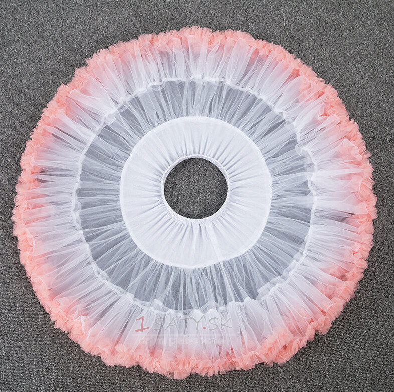 Ružová elastická spodnička s nafúknutým tylom v páse, princezná Balet Dance Pettiskirts Lolita Cosplay, Rainbow Cloud Krátka Tutu sukňa 45 cm