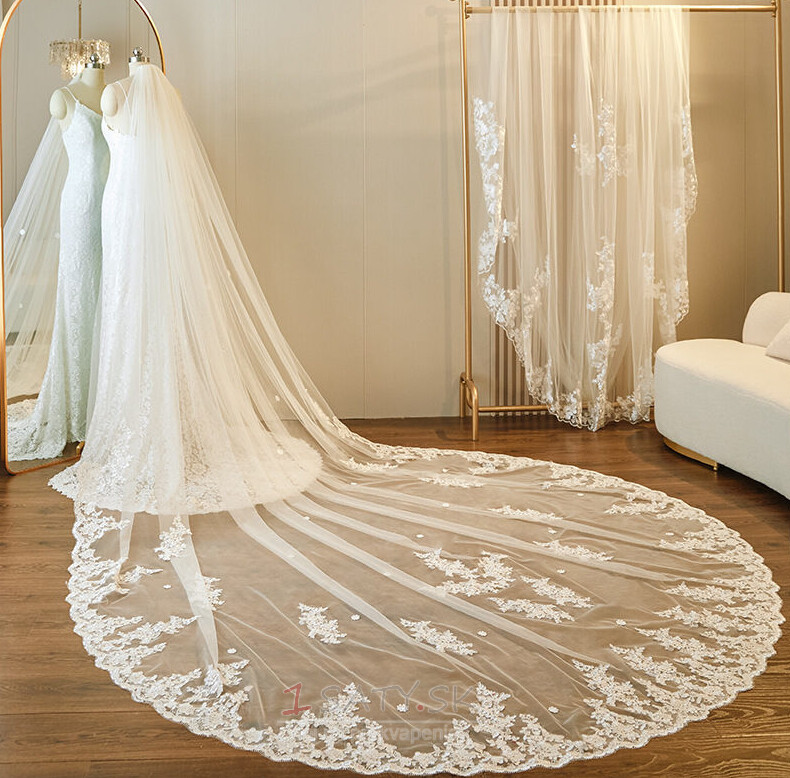 Single Layer Cathedral Bridal Veil Wedding Trailing Veil