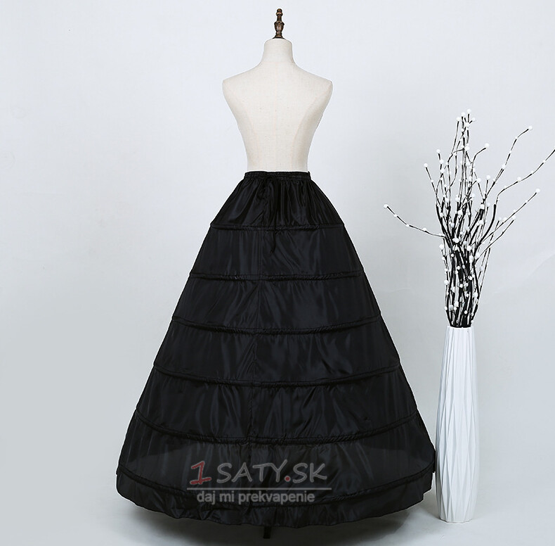 Šesť oceľových krúžkov elastický pás zvýšenie spodnička čiernobiela farba svadobné šaty spodnička