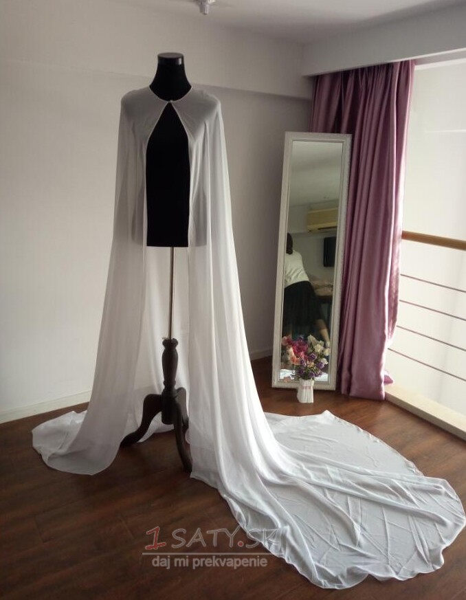 Šifónová dlhá šál jednoduchá elegantná svadobná bunda dlhá 2 metre