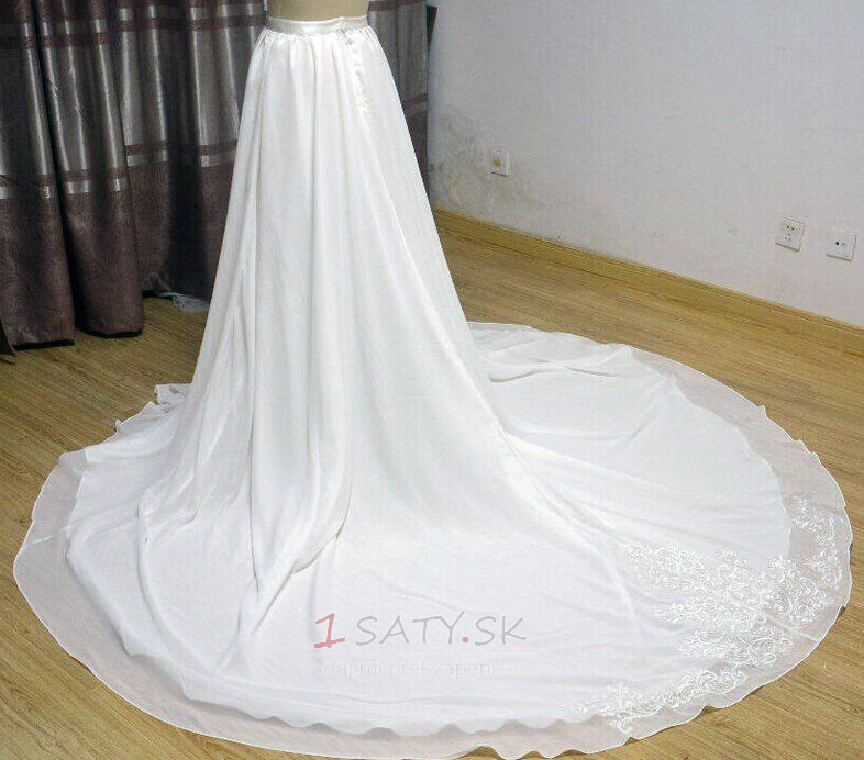 Šifónová svadobná sukňa Vláčik Svadobná Svadobná sukňa nevesta Sukňa Vláčik Odnímateľná nášivka Sukňa Vláčik vlastná veľkosť