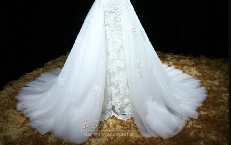 svadobná sukňa Odnímateľné čipkované svadobné šaty s odnímateľnou sukňou Tyl Odnímateľné svadobné šaty vlečka Odnímateľná sukňa
