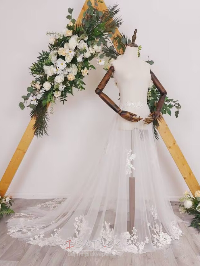 Svadobná vlečka Svadobná odnímateľná sukňa Odnímateľná vlečka s čipkovým okrajom