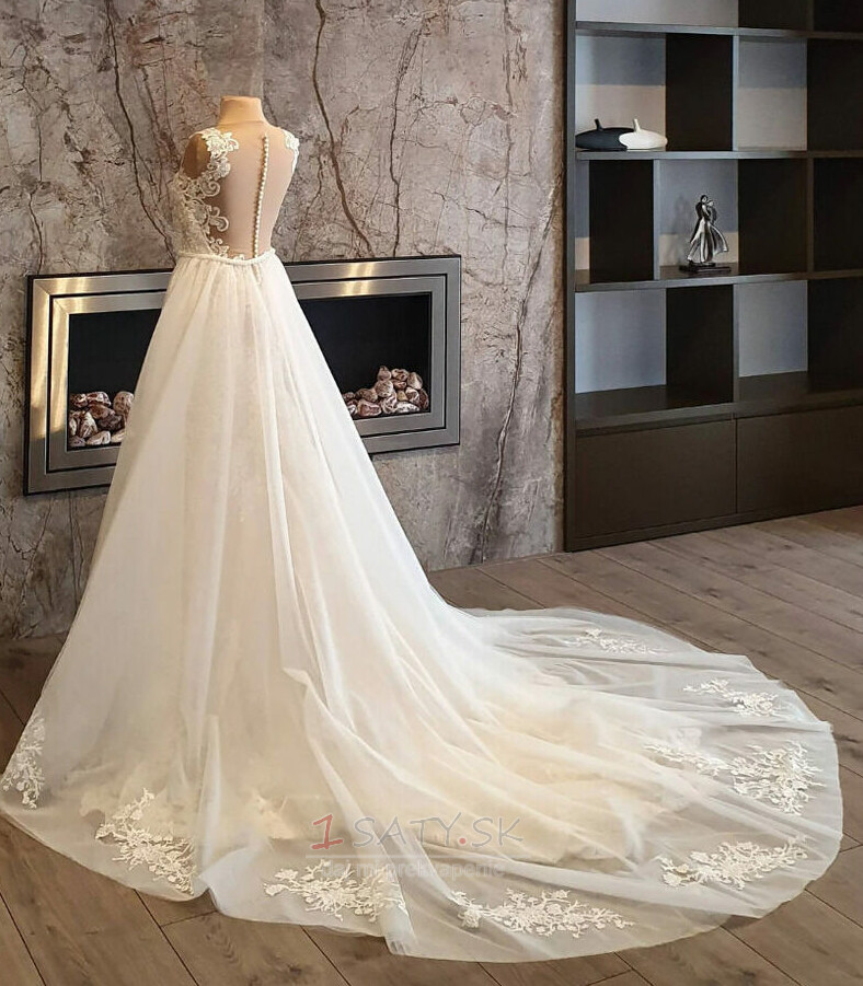 Svadobná vlečná tylová sukňa Odnímateľná tylová svadobná sukňa na mieru