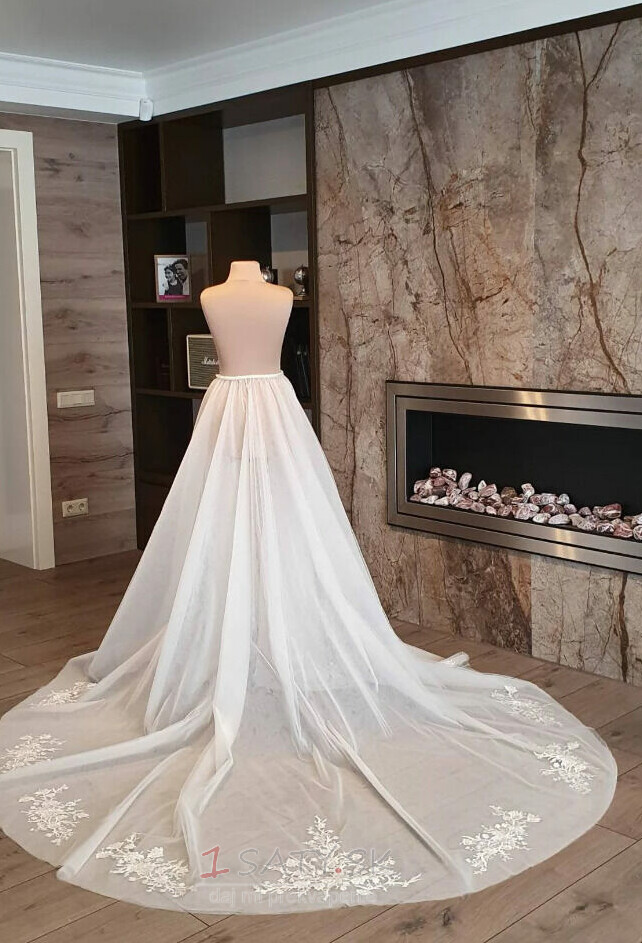 Svadobná vlečná tylová sukňa Odnímateľná tylová svadobná sukňa na mieru