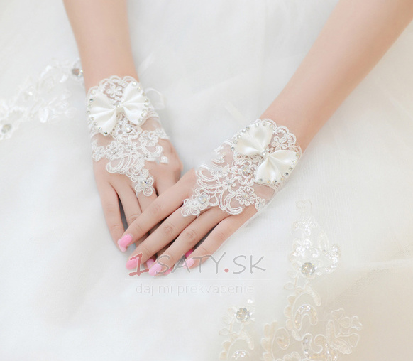 Svadobné rukavice Krátke bez ramienok dekorácie Čipka Fabric Mitten