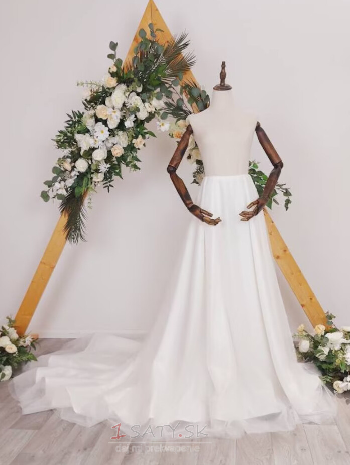 Svadobný odnímateľný vláčik Odnímateľná sukňa Svadobné šaty Vláčik na mieru Saténová prekrytie