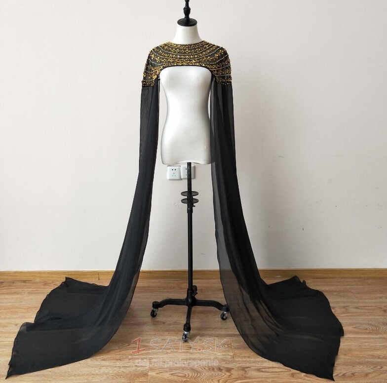 Svadobný šifónový plášť s dlhým rukávom a večerný šál