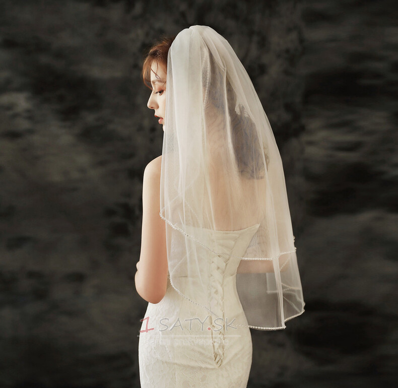 Svadobný závoj módny ručne šitý diamantový svadobný doplnok závoj foto závoj