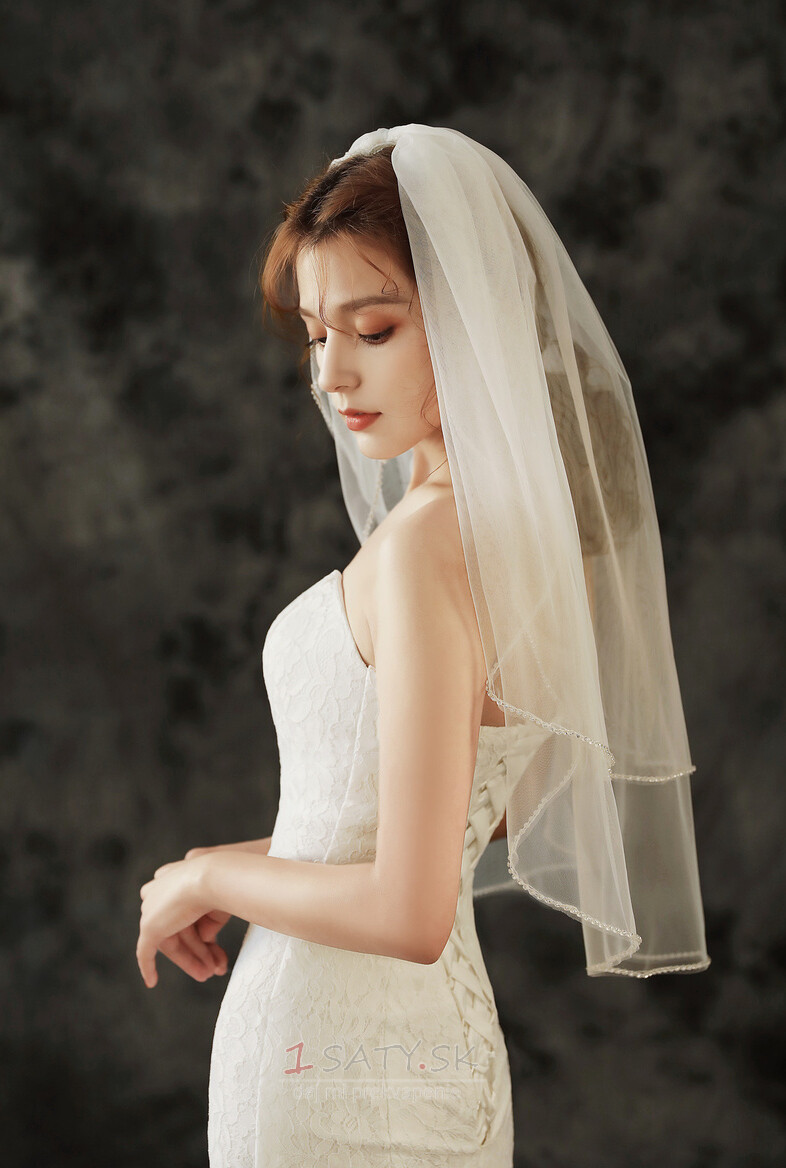 Svadobný závoj módny ručne šitý diamantový svadobný doplnok závoj foto závoj