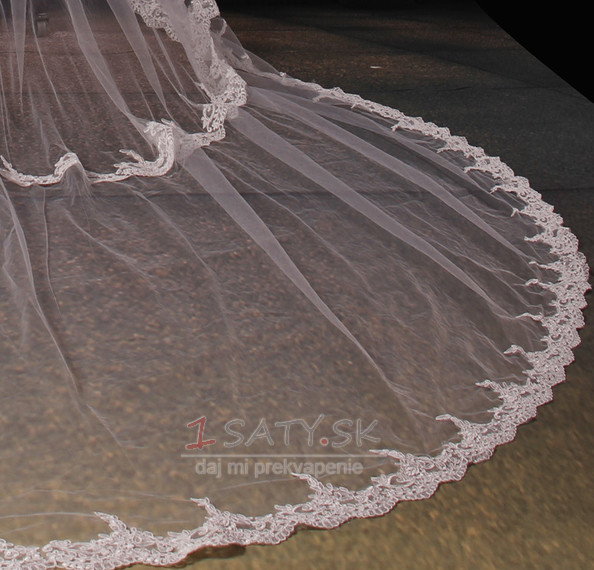 Svadobný závoj Multi Layered ceremonial Cold Lace Long Tissue Čipka