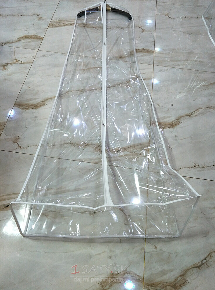 Taška na svadobné šaty predĺžená zosilnená priehľadná svadobná róba vlečená taška na uskladnenie prachu z PVC