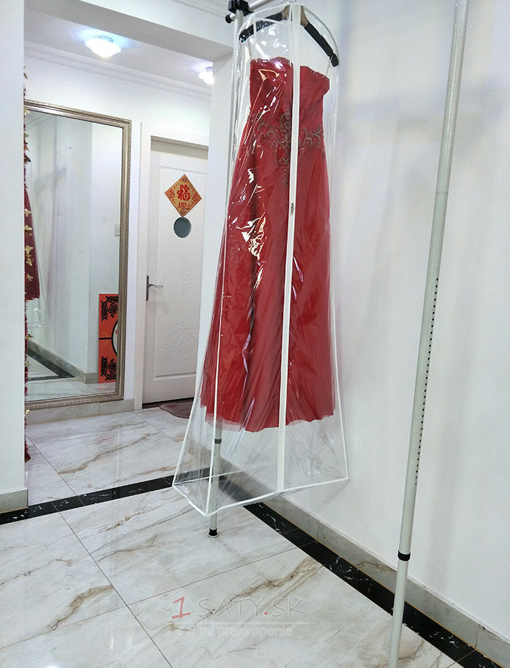Taška na svadobné šaty predĺžená zosilnená priehľadná svadobná róba vlečená taška na uskladnenie prachu z PVC