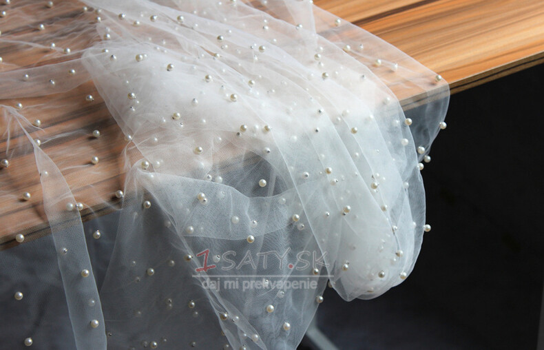 Tulle pearl bride shawl elegantná dlhá bunda 200CM