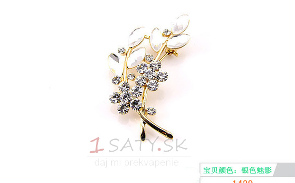 Vložené diamanty Hot sale Ženy Príslušenstvo Crystal Leaf Brooch